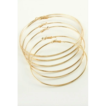 İnce Boru Metal Halka Küpe 6 Adet