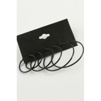 İnce Boru Metal Halka Küpe 6 Adet