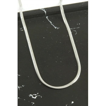 İnce İtalyan Zincir Çelik Kolye 45 cm