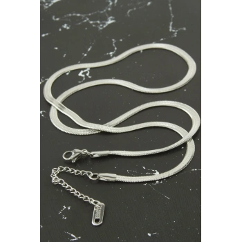 İnce İtalyan Zincir Çelik Kolye 55 cm