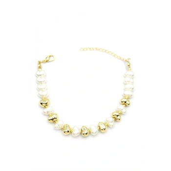 İnci Bileklik - Altın