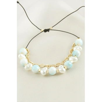 İnci Boncuk Zincirli Bileklik