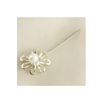 İnci Çiçek Eşarp İğnesi