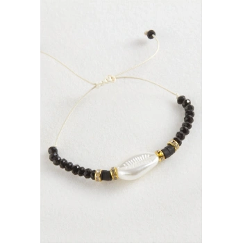 İnci Fimo Boncuk Kristal Makrome İp Bileklik