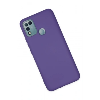 İnfinix Hot 10 Play Kılıf Nano içi Kadife Silikon - Mor