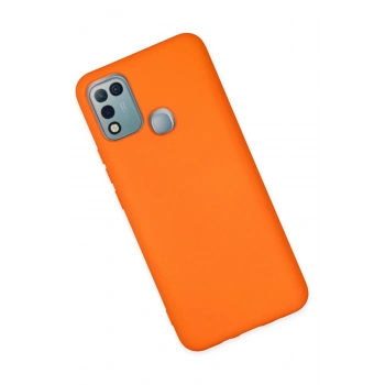 İnfinix Hot 10 Play Kılıf Nano içi Kadife Silikon - Turuncu