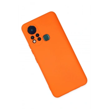 İnfinix Hot 11s Kılıf Nano içi Kadife Silikon - Turuncu