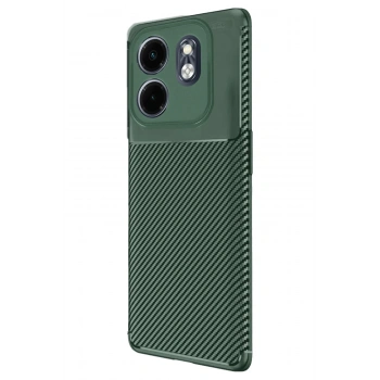 İnfinix Smart 9 Kılıf Auto Focus Karbon Kapak - Koyu Yeşil