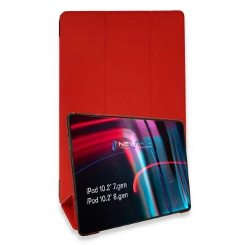 iPad 10.2 (7.nesil) Kılıf Tablet Smart Kılıf - Kırmızı