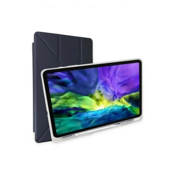 iPad 10.2 (8.nesil) Kılıf Kalemlikli Mars Tablet Kılıfı - Lacivert