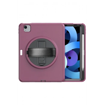 iPad 2022 10.9 (10.nesil) Kılıf Hand Strap Tablet Kılıfı - Mürdüm