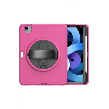 iPad 2022 10.9 (10.nesil) Kılıf Hand Strap Tablet Kılıfı - Pembe