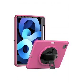 iPad 2022 10.9 (10.nesil) Kılıf Hand Strap Tablet Kılıfı - Pembe