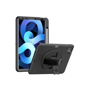 iPad 2022 10.9 (10.nesil) Kılıf Hand Strap Tablet Kılıfı - Siyah