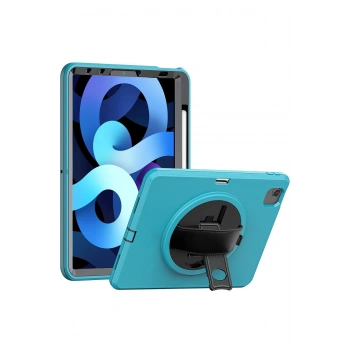 iPad 2022 10.9 (10.nesil) Kılıf Hand Strap Tablet Kılıfı - Turkuaz