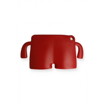 iPad 4 9.7 Kılıf Karakter Tablet Silikon - Kırmızı