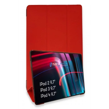 iPad 4 9.7 Kılıf Tablet Smart Kılıf - Kırmızı