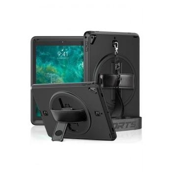 iPad 5 Air 9.7 Kılıf Strap-C Otterbox Tablet Kapak - Siyah