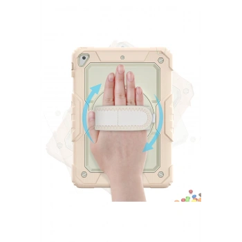 iPad 5 Air 9.7 Kılıf Strap New Tablet Kapak - Pembe