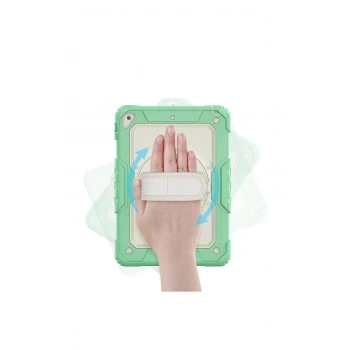 iPad 5 Air 9.7 Kılıf Strap New Tablet Kapak - Yeşil