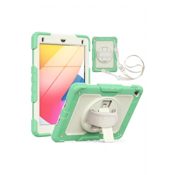 iPad 5 Air 9.7 Kılıf Strap New Tablet Kapak - Yeşil