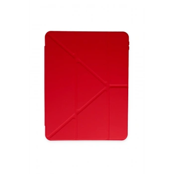 iPad 9.7 (2018) Kılıf Kalemlikli Mars Tablet Kılıfı - Kırmızı