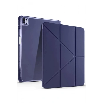 iPad Air 13 (2024) Kılıf Kalemlikli Mars Tablet Kılıfı - Lacivert