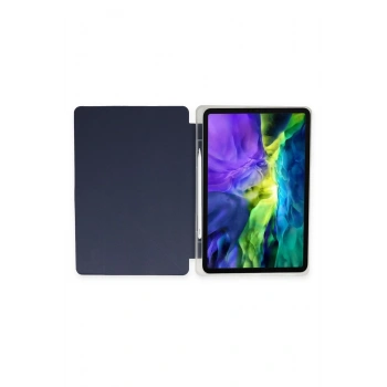 iPad Pro 11 (2021) Kılıf Kalemlikli Hugo Tablet Kılıfı - Lacivert