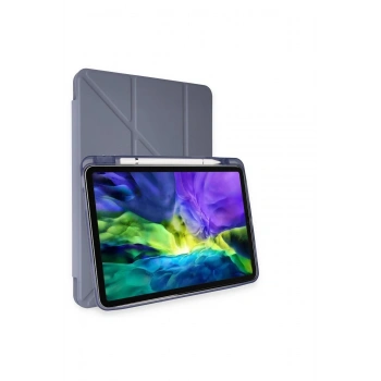 iPad Pro 11 (2021) Kılıf Kalemlikli Hugo Tablet Kılıfı - Lila