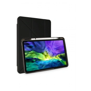iPad Pro 11 (2021) Kılıf Kalemlikli Hugo Tablet Kılıfı - Siyah