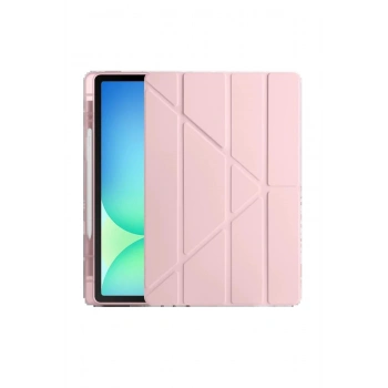 iPad Pro 11 (2024) Kılıf Kalemlikli Hugo Tablet Kılıfı - Rose Gold