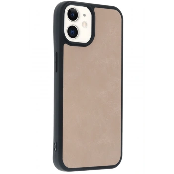 iPhone 11 Kılıf Aras Deri Kapak - Pudra