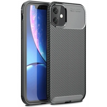 iPhone 11 Kılıf Auto Focus Karbon Kapak - Siyah