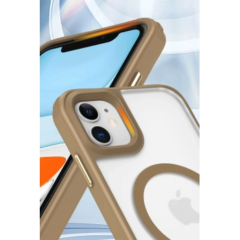 iPhone 11 Kılıf Enka Magsafe Silikon Kılıf - Şeffaf