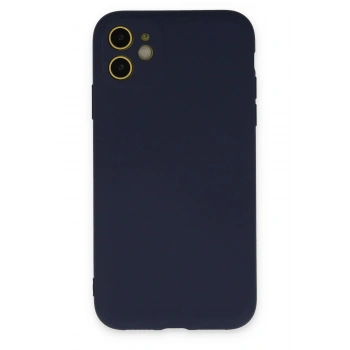 iPhone 11 Kılıf Nano içi Kadife Silikon - Lacivert