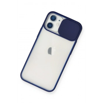 iPhone 11 Kılıf Palm Buzlu Kamera Sürgülü Silikon - Lacivert