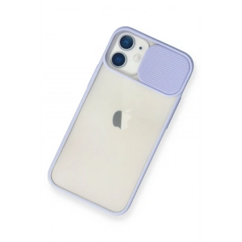 iPhone 11 Kılıf Palm Buzlu Kamera Sürgülü Silikon - Lila