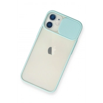 iPhone 11 Kılıf Palm Buzlu Kamera Sürgülü Silikon - Turkuaz
