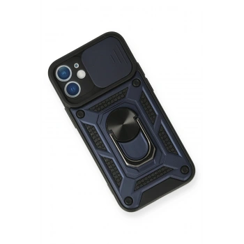 iPhone 11 Kılıf Pars Lens Yüzüklü Silikon - Lacivert