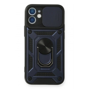 iPhone 11 Kılıf Pars Lens Yüzüklü Silikon - Lacivert