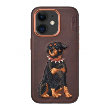 iPhone 11 Perma Desenli Kapak - Koyu Kahve