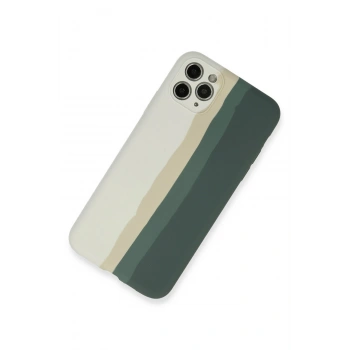 iPhone 11 Pro Kılıf Ebruli Lansman Silikon - Beyaz-Gri