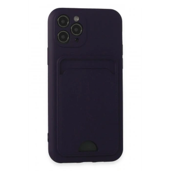 iPhone 11 Pro Kılıf Kelvin Kartvizitli Silikon - Derin Mor