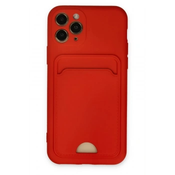 iPhone 11 Pro Kılıf Kelvin Kartvizitli Silikon - Kırmızı
