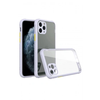 iPhone 11 Pro Kılıf Miami Şeffaf Silikon - Lila