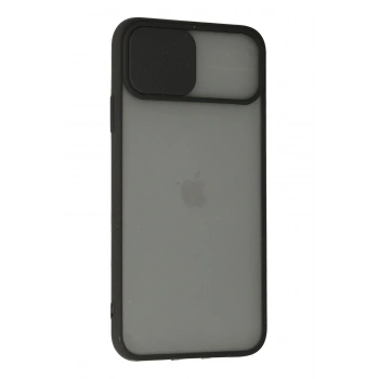 iPhone 11 Pro Kılıf Palm Buzlu Kamera Sürgülü Silikon - Siyah