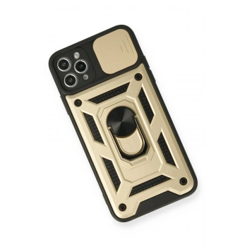iPhone 11 Pro Kılıf Pars Lens Yüzüklü Silikon - Gold