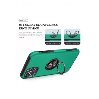 iPhone 11 Pro Max Kılıf Elit Yüzüklü Kapak - Yeşil
