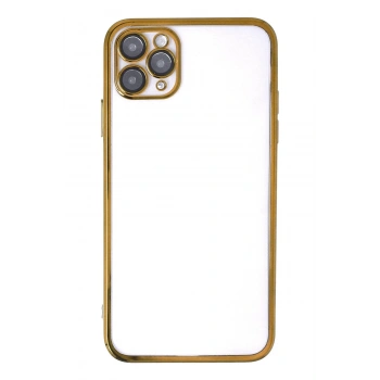 iPhone 11 Pro Max Kılıf Lensli Silikon - Gold