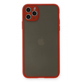 iPhone 11 Pro Max Kılıf Montreal Silikon Kapak - Kırmızı
